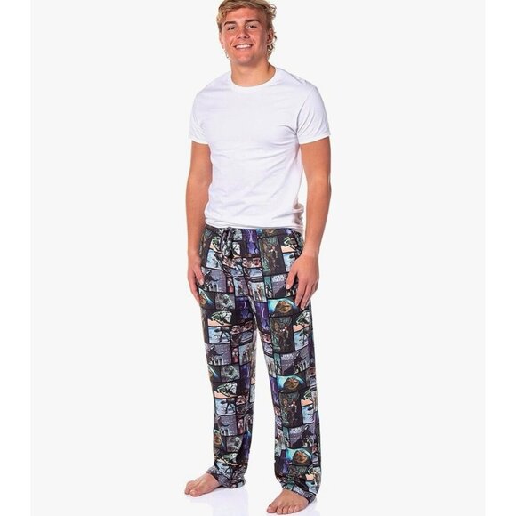 Star Wars Character Scenes Fleece Pajama Pants Men's SZ M - Picture 2 of 9